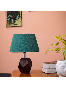 PineCraft International - Safin Table Lamp with Dark Green Shade