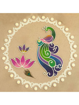 Island Rangoli - Kundan with Ring - Mayur Rangoli Template