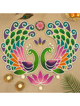Island Rangoli - Kanak Yugal - Mayur Rangoli Template