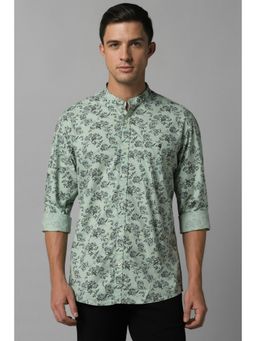 Louis Philippe - Men Green Slim Fit Print Full Sleeves Casual Shirt