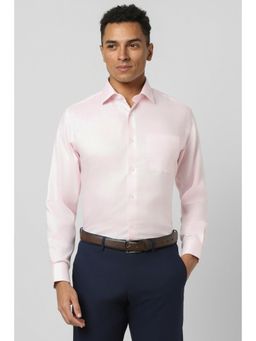 Van Heusen - Men Pink Regular Fit Solid Full Sleeves Formal Shirt