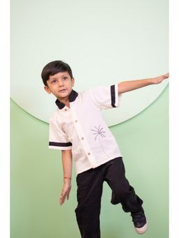 Mamarill - Boys Beige Colorblock Shirt