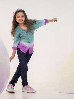 Mamarill - Girls Teal Ombre Shirt