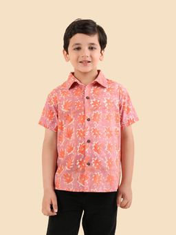 Fabindia - Boys Pink Printed Shirt