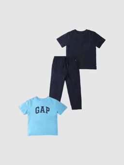 GAP - Boys Navy Blue Solid Round Neck Co-Ord Set