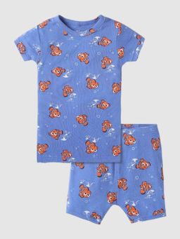 GAP - Boys Blue Printed Crew Neck Co-Ord Set