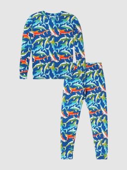 GAP - Boys Blue Printed Crew Neck Co-Ord Sets