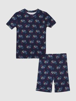 GAP - Boys Navy Blue Printed Round Neck Co-Ord Set