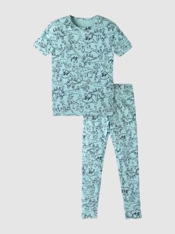 GAP - Boys Green Printed Round Neck Co-Ord Set