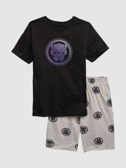 GAP - Boys Black Graphic Crew Neck T-shirt & Shorts