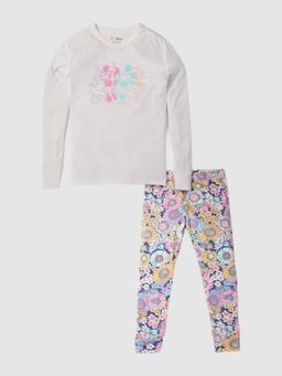 GAP - Girls Multi-Color Graphic Crew Neck T-shirt & Joggers