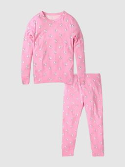 GAP - Girls Pink Printed Crew Neck Co-Ord Set