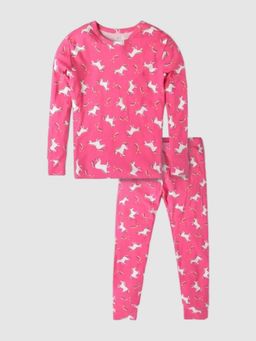 GAP - Girls Pink Printed Crew Neck Co-Ord Set
