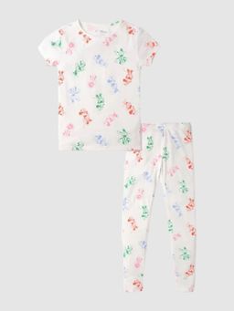 GAP - Girls Off White Printed Crew Neck Co-Ord Set