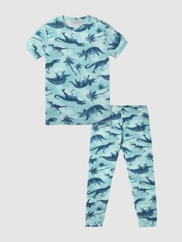GAP - Boys Blue Printed Round Neck Co-Ord Set