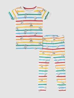 GAP - Girls White Striped Round Neck Co-Ord Set