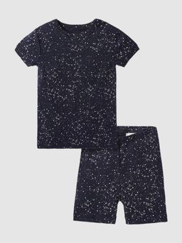 GAP - Girls Navy Blue Printed Round Neck Co-Ord Set