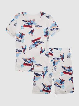 GAP - Boys White Printed Round Neck Co-Ord Set