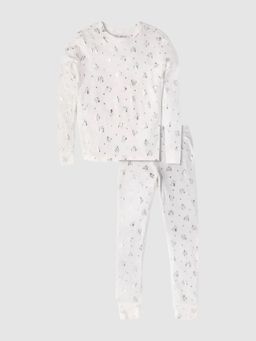 GAP - Girls White Printed Round Neck Co-Ord Set