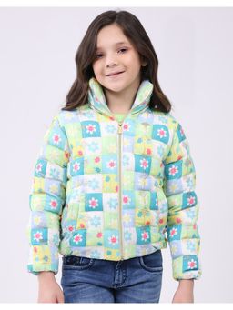 Monte Carlo - Girls Multi-Color High Neck Puffer Jacket