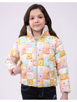Monte Carlo - Girls Multi-Color High Neck Puffer Jacket