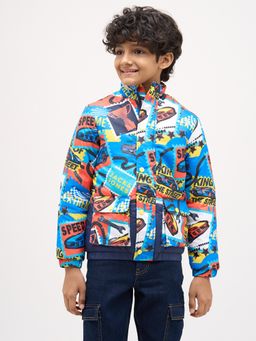 Jack & Jones Junior - Boys Blue High Neck Puffer Jacket