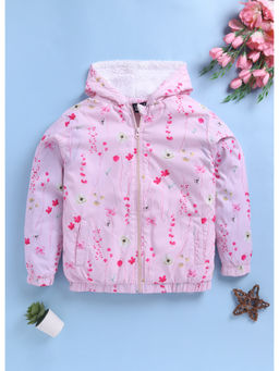 Toonyport - Girls Pink Floral Puffer Jackets