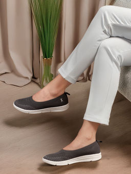 Carlton London - Patterned Comfort Casual Ballerinas Grey