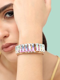Sohi - Silver Plated Party Designer Stone Bracelet For Women