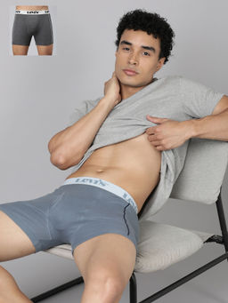 Levi's - Men Grey Solid Trunks (Pack of 2)
