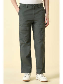 Allen Solly - Men Olive Solid Casual Trouser