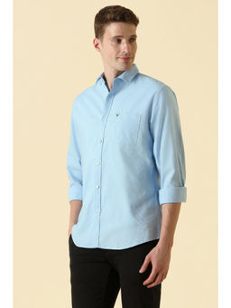 Allen Solly - Men Light Blue Classic Fit Solid Full Sleeves Casual Shirt