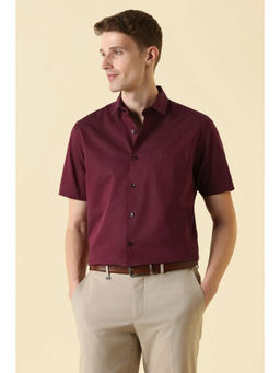 Allen Solly - Men Maroon Half Sleeves Formal Shirt