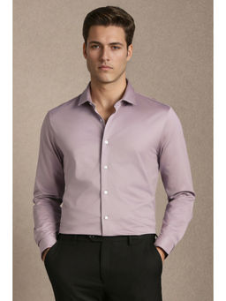 Louis Philippe - Men Lavender Solid Full Sleeves Formal Shirt