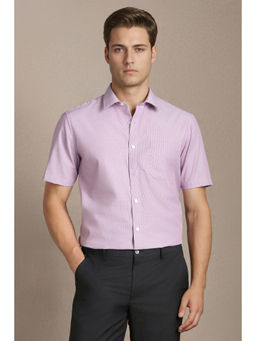 Louis Philippe - Men Pink Printed Half Sleeves Formal Shirt