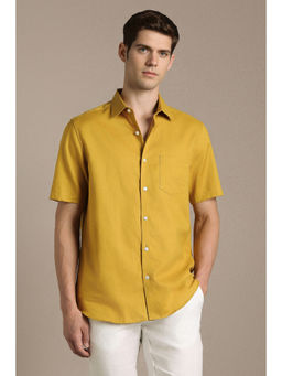 Louis Philippe - Men Mustard Half Sleeves Casual Shirt