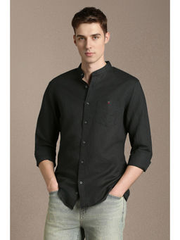 Louis Philippe - Men Black Solid Full Sleeves Casual Shirt