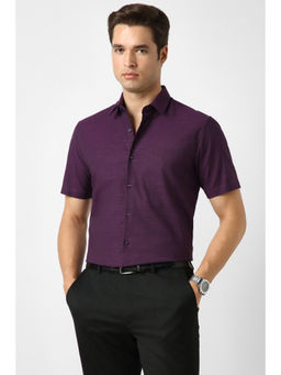 Peter England - Men Purple Nuvo Fit Shirt