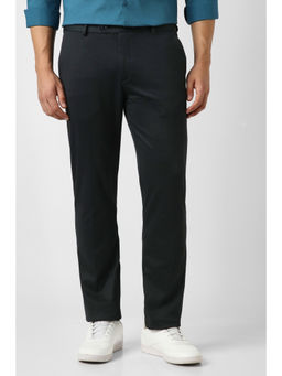 Peter England - Men Black Textured Trouser