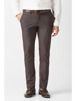 Van Heusen - Men Brown Textured Trouser