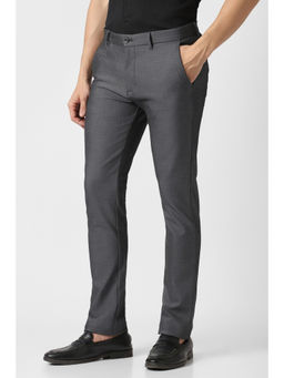 Van Heusen - Men Grey Solid Trouser