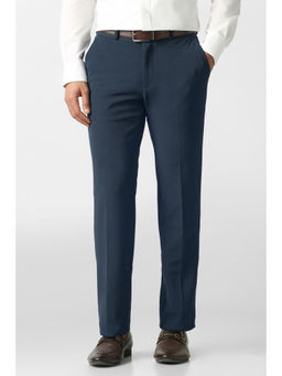 Van Heusen - Men Navy Blue Textured Trouser