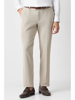 Van Heusen - Men Beige Textured Trouser