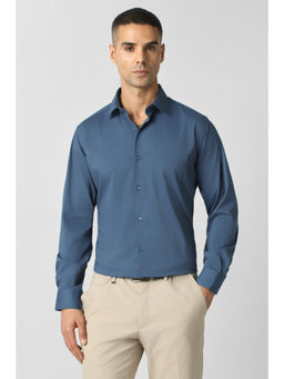 Van Heusen - Men Blue Solid Full Sleeves Formal Shirt