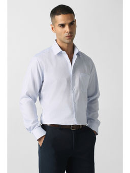 Van Heusen - Men Blue Check Full Sleeves Formal Shirt