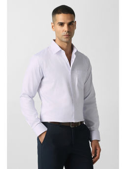 Van Heusen - Men Lavender Textured Full Sleeves Formal Shirt