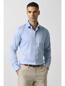 Van Heusen - Men Light Blue Solid Full Sleeves Formal Shirt