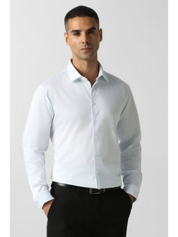 Van Heusen - Men Light Blue Print Full Sleeves Formal Shirt