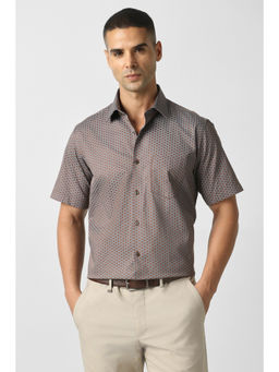 Van Heusen - Men Grey Print Half Sleeves Shirt