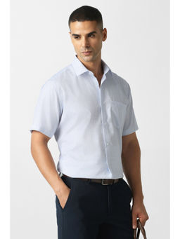 Van Heusen - Men Light Blue Check Half Sleeves Formal Shirt
